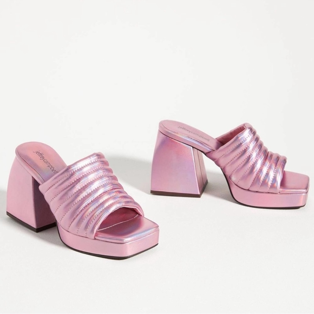 Jeffrey Campbell E-Girl Heels Metallic Pink Platform Heel